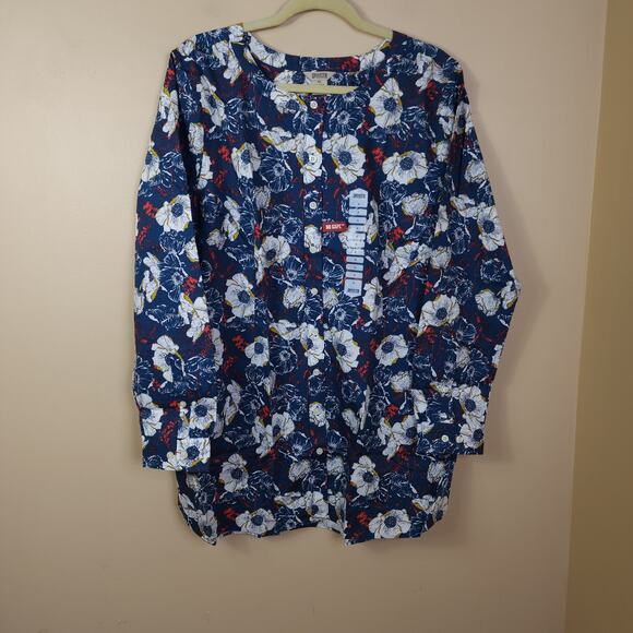Duluth Wrinklefighter Tunic in Navy Sun Floral Size XL - Picture 1 of 9